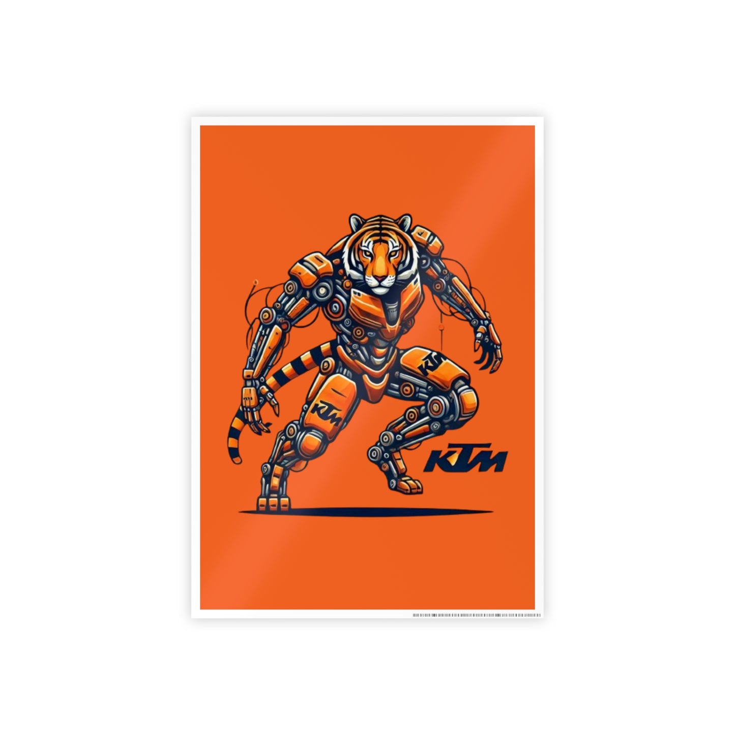 KTM Robotic Tiger Gloss Poster — Orange Moto Art Print