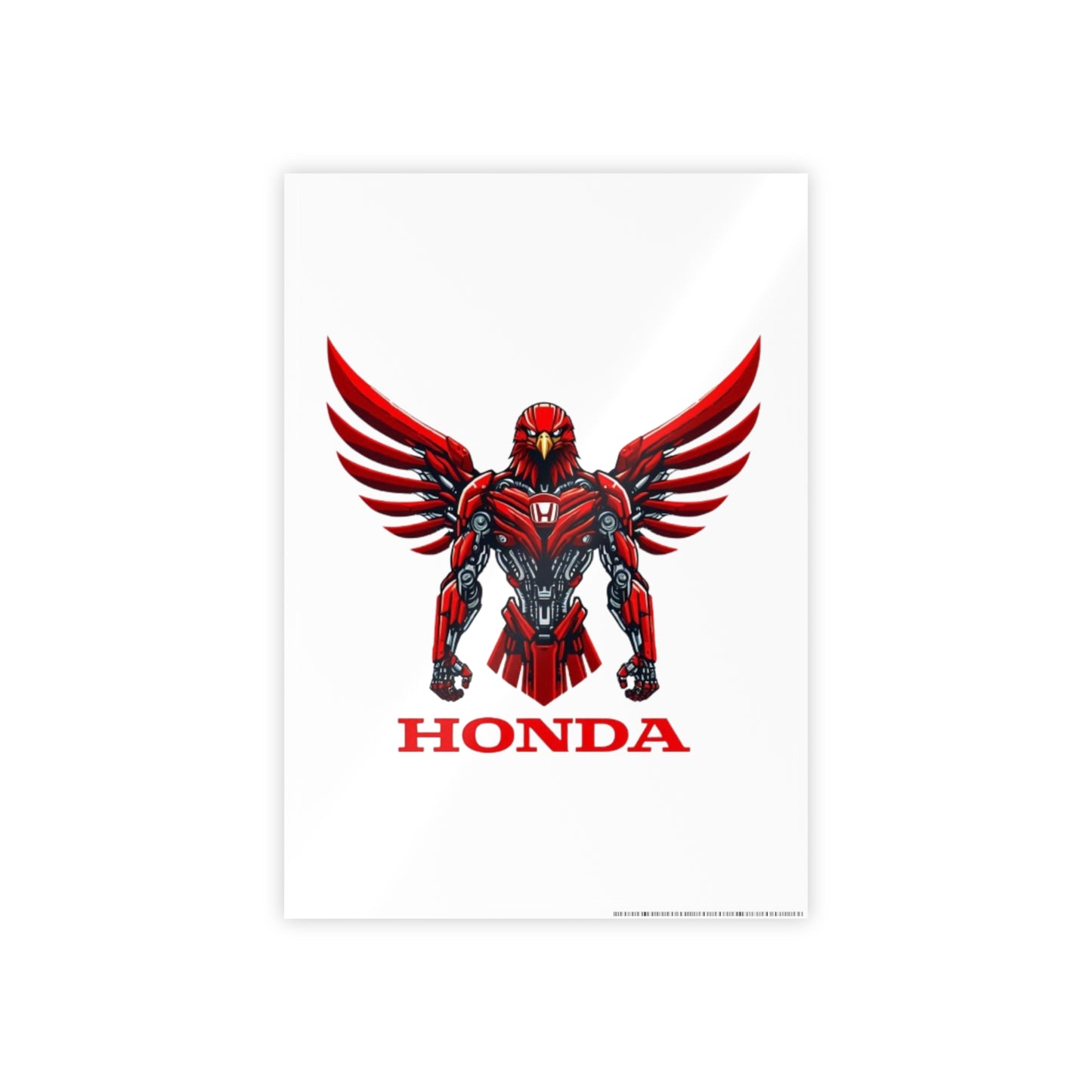 Honda Red Robot Wings Gloss Poster - Automotive Fan Wall Art