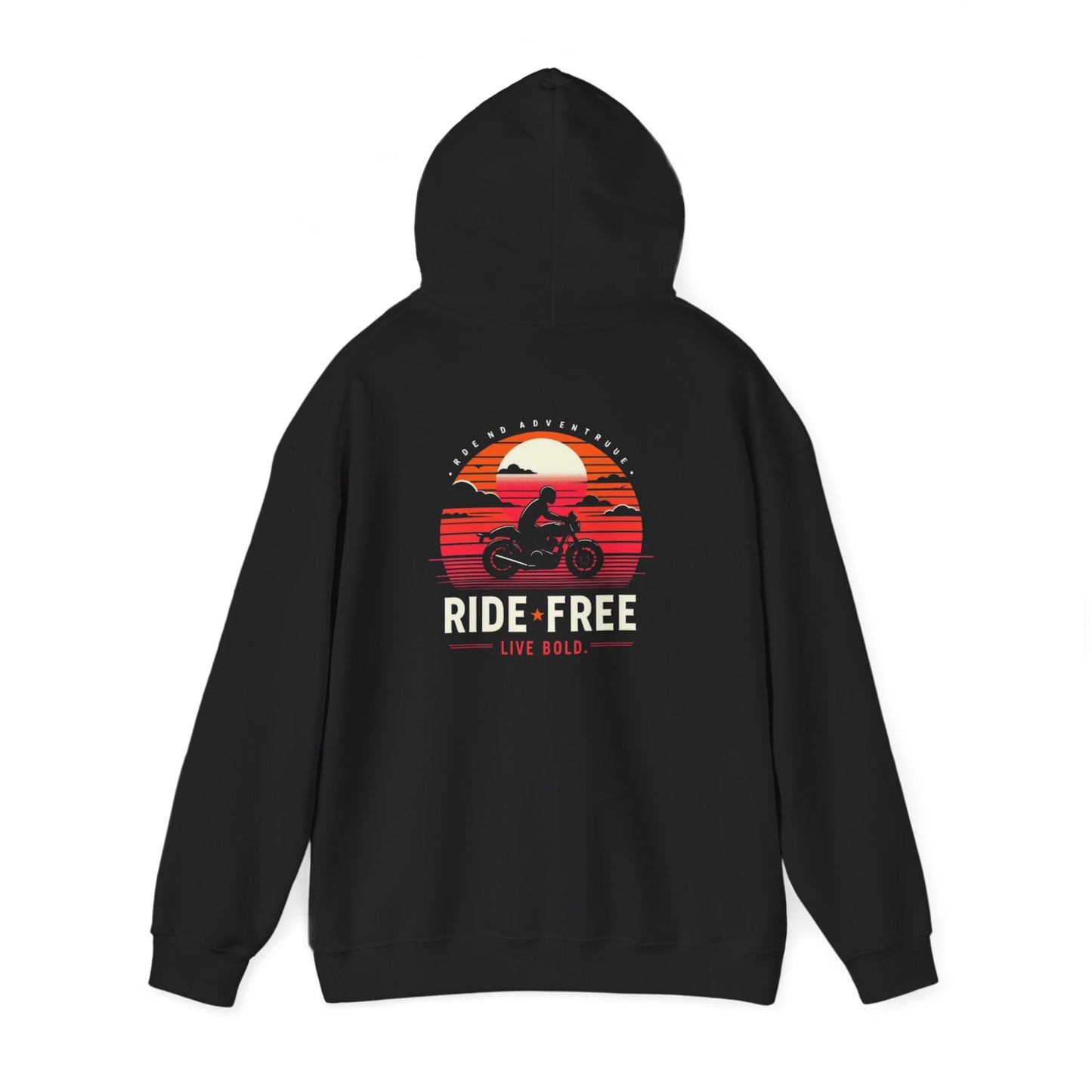Unisex Hoodie with 'Ride Free Live Bold' Design - Perfect for Bikers, Cozy Casual Wear, Gift for Adventure Lovers, Travel, Festivals
