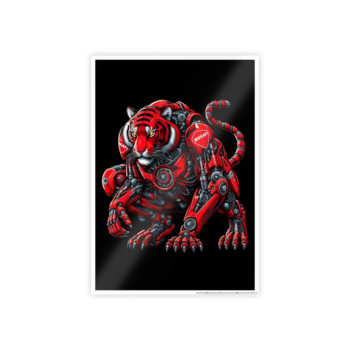 Red Ducati Cyber Tiger Gloss Poster — Wall Art