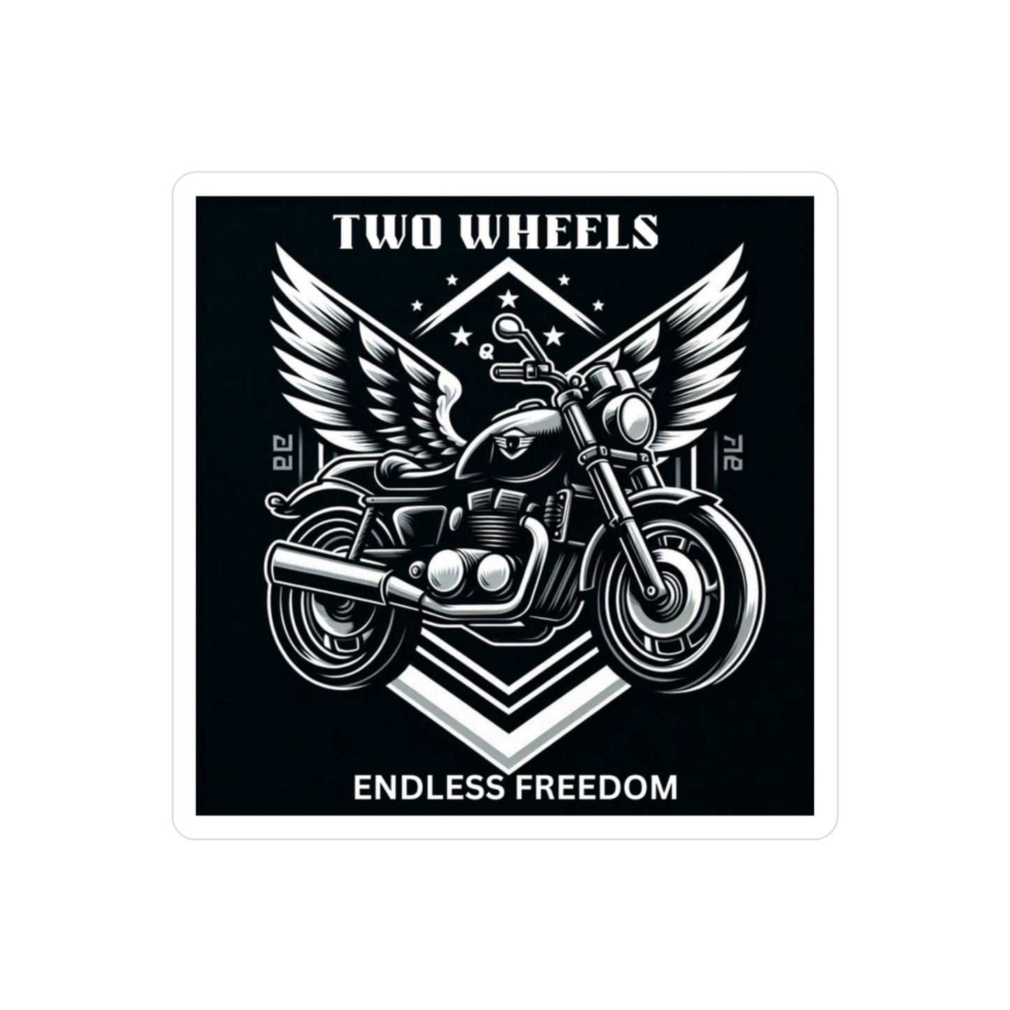 Motorcycle Sticker — "Two Wheels, Endless Freedom" Kiss-Cut Vinyl Decal