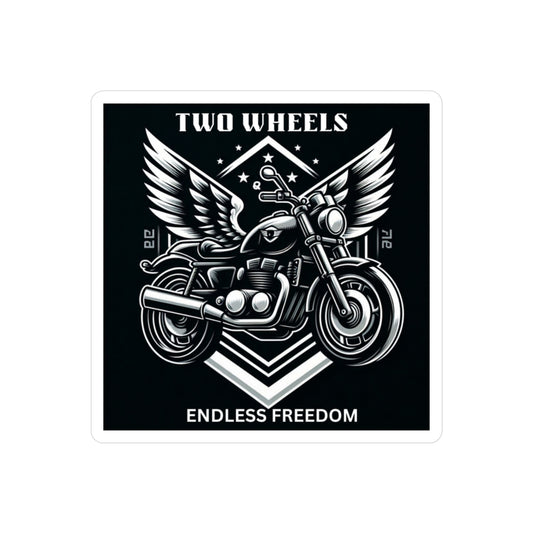 Motorcycle Sticker — "Two Wheels, Endless Freedom" Kiss-Cut Vinyl Decal