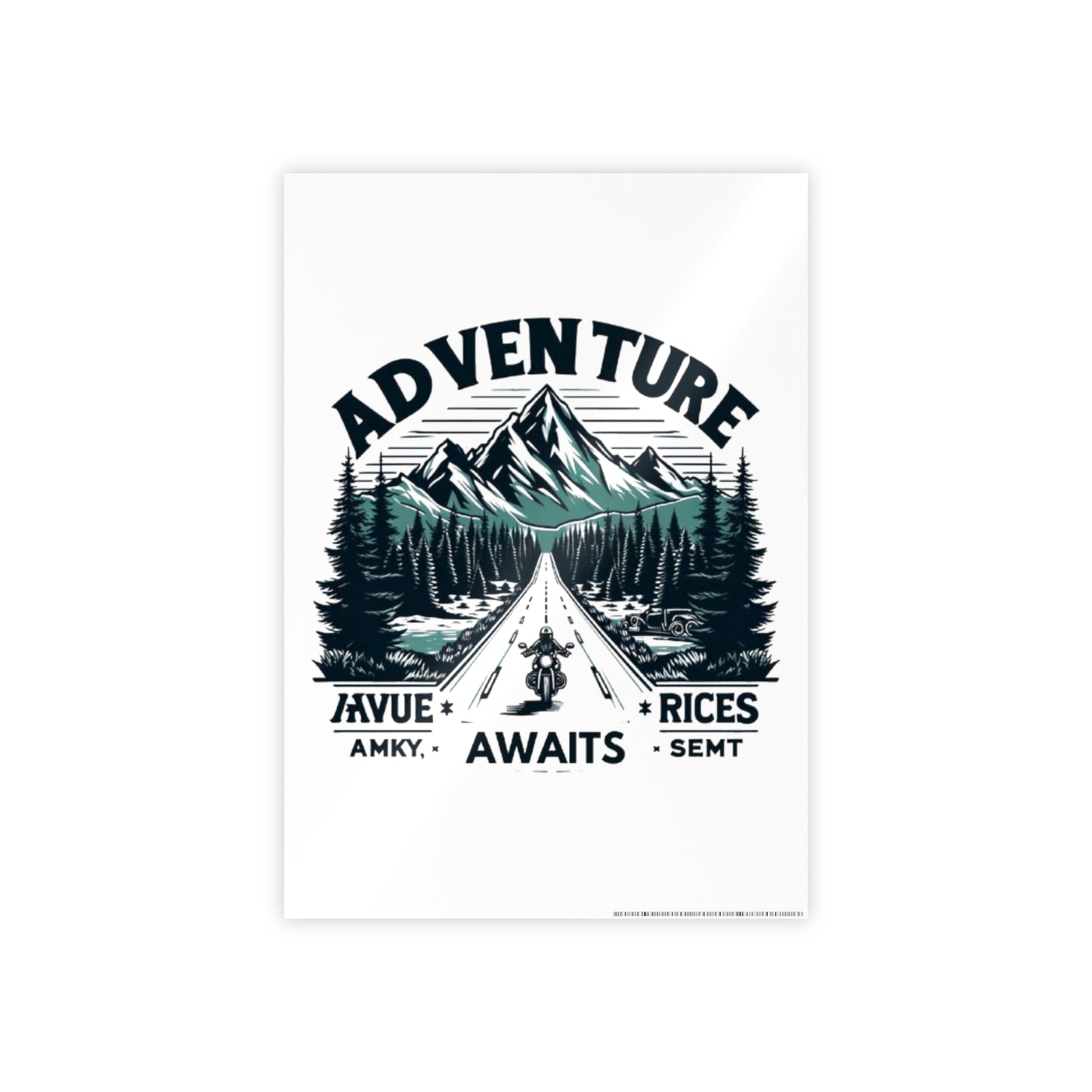 Adventure Awaits Mountain Road Gloss Poster