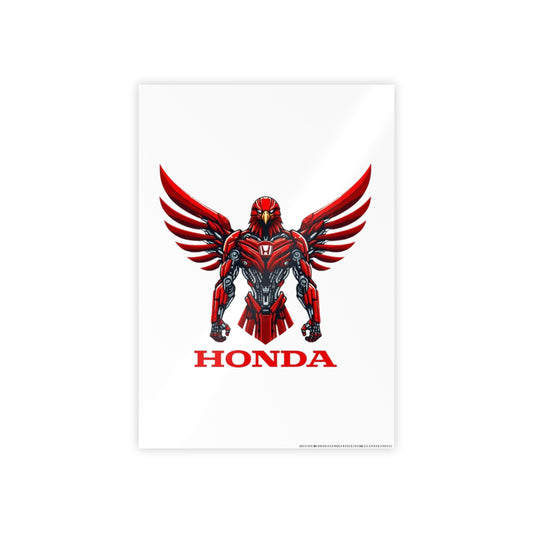 Honda Red Robot Wings Gloss Poster - Automotive Fan Wall Art