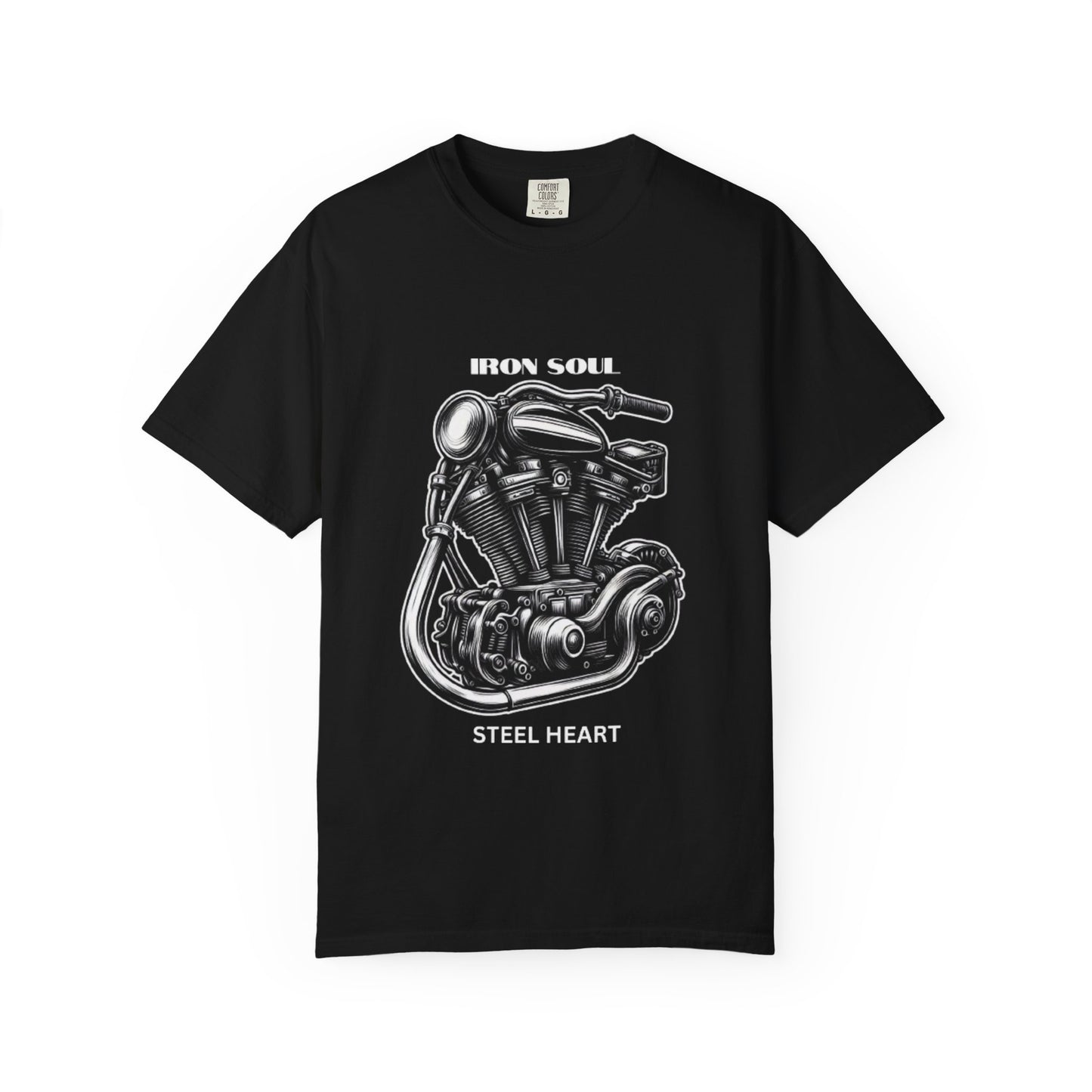 Iron Soul, Steel Heart – Vintage Engine Graphic Motorcycle T-Shirt