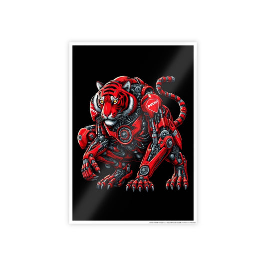 Red Ducati Cyber Tiger Gloss Poster — Wall Art