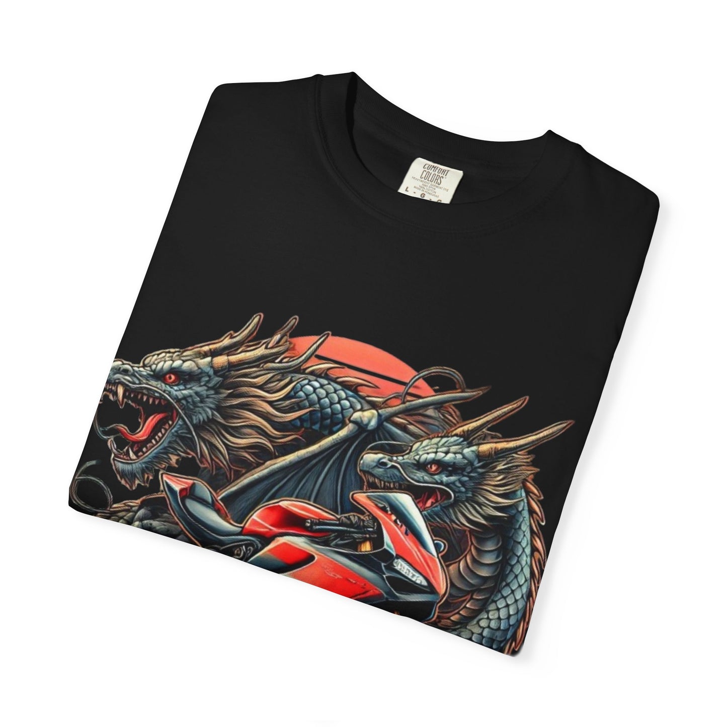 Ducati vs. Dragons – Panigale V4 Inspired Outlaw Biker T-Shirt