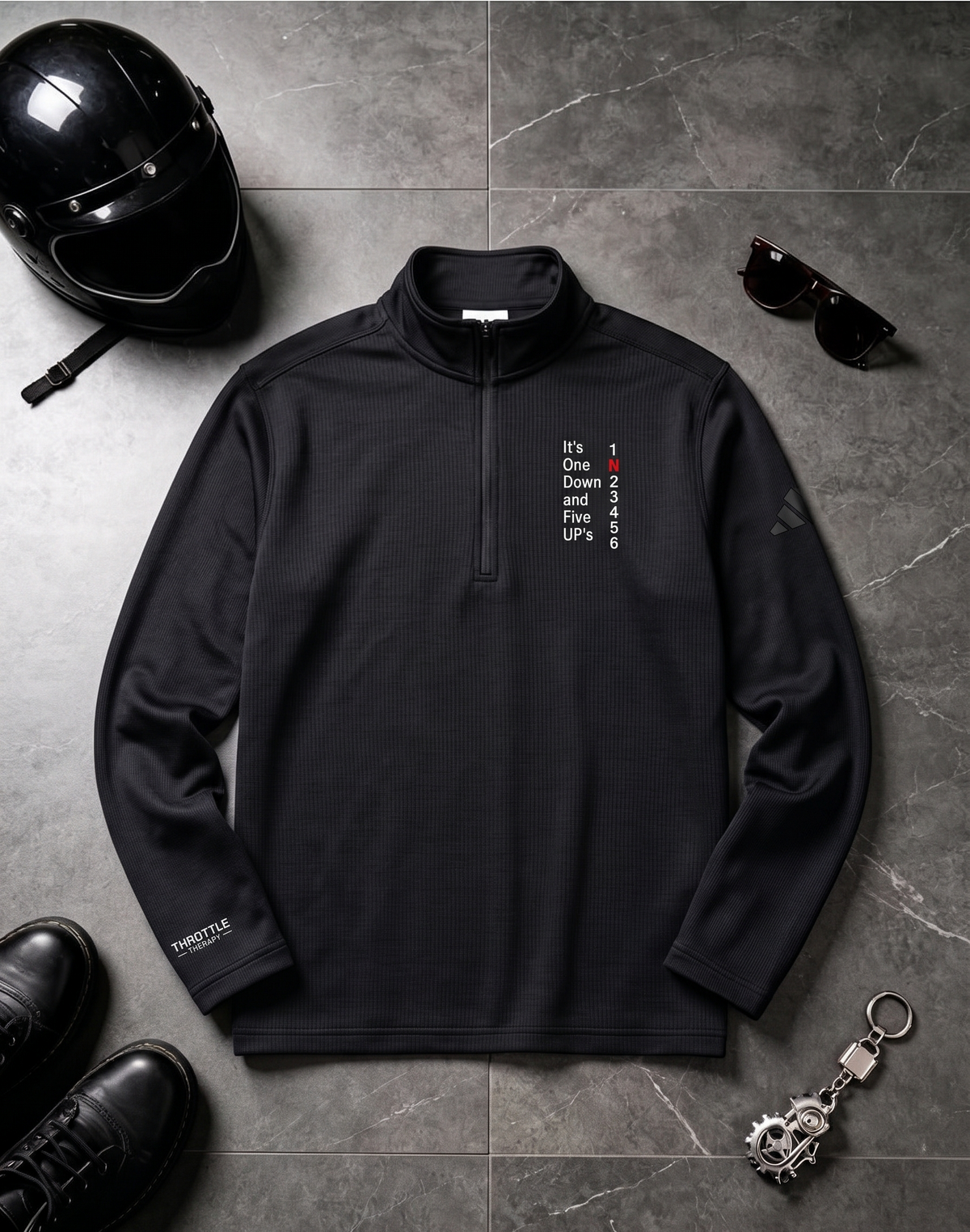 Throttle Therapy "1 Down 5 Up" Moto Quarter-Zip UV protection Riding Layer