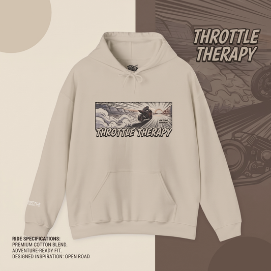 Throttle Therapy Premium Moto Hoodie – Motorcycle Rider Graphic