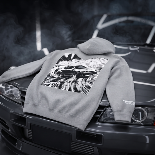 The Apex Heavyweight Hoodie — Retro Manga Car Drift Design