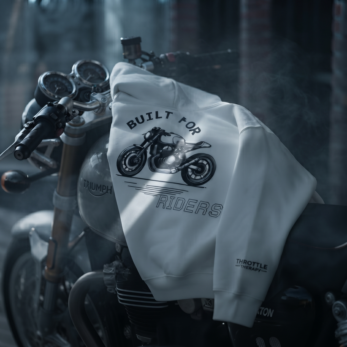 The Throttle Craft Heritage Rider’s Fleece — Vintage Cafe Racer Graphic