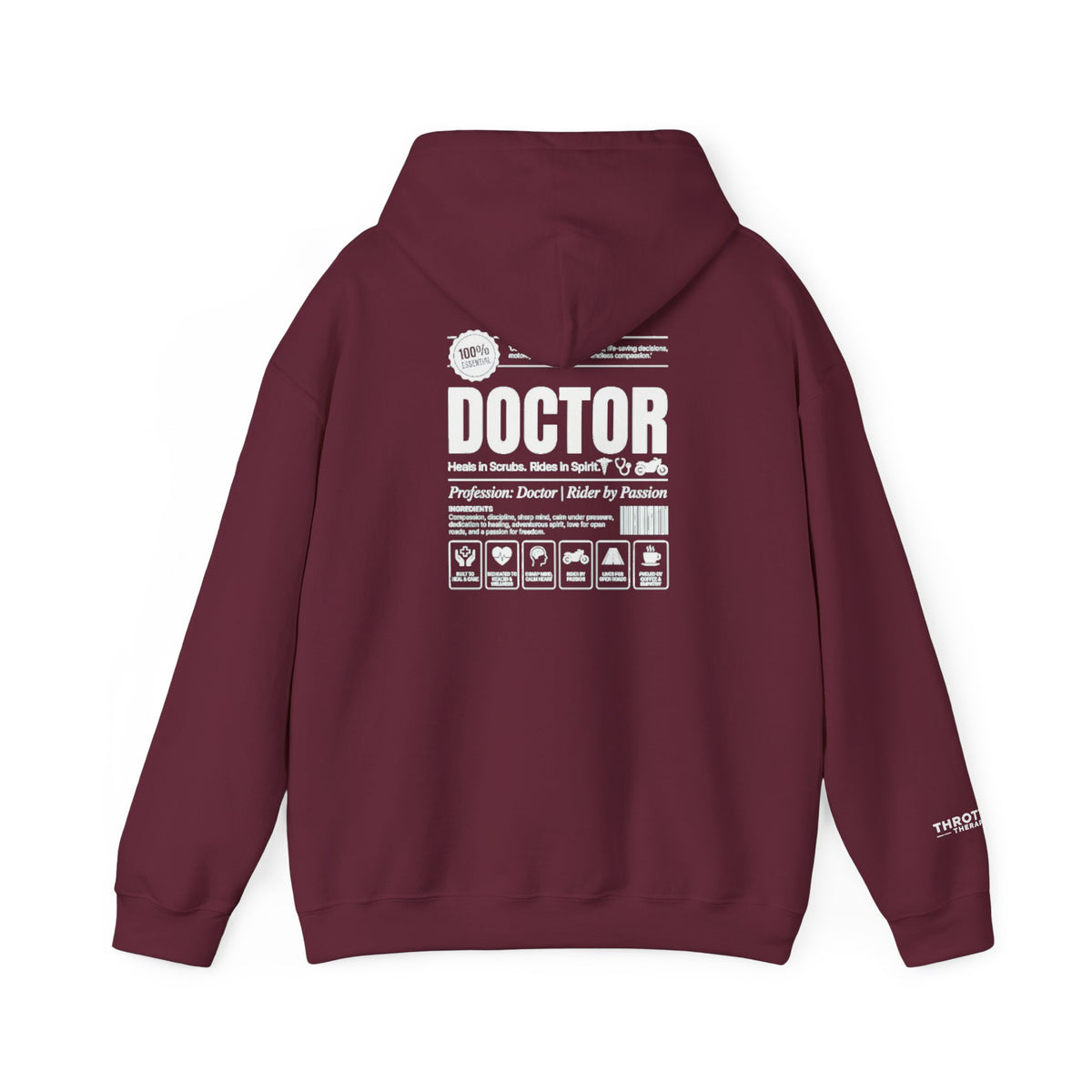 "Rider by Passion" Medical Edition Hoodie — Minimalist Label Design