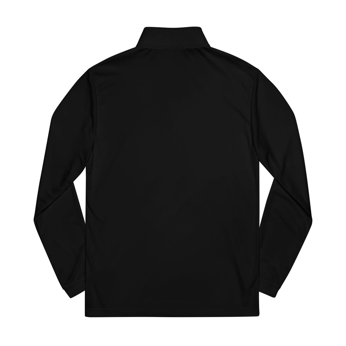 Embroidered Black Quarter-Zip Pullover — Minimal Floral Chest Logo