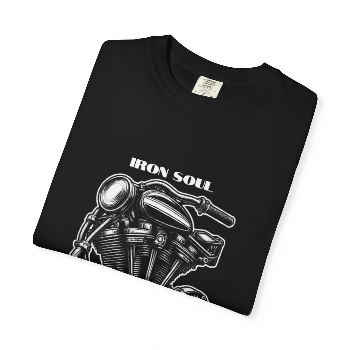 Iron Soul, Steel Heart – Vintage Engine Graphic Motorcycle T-Shirt