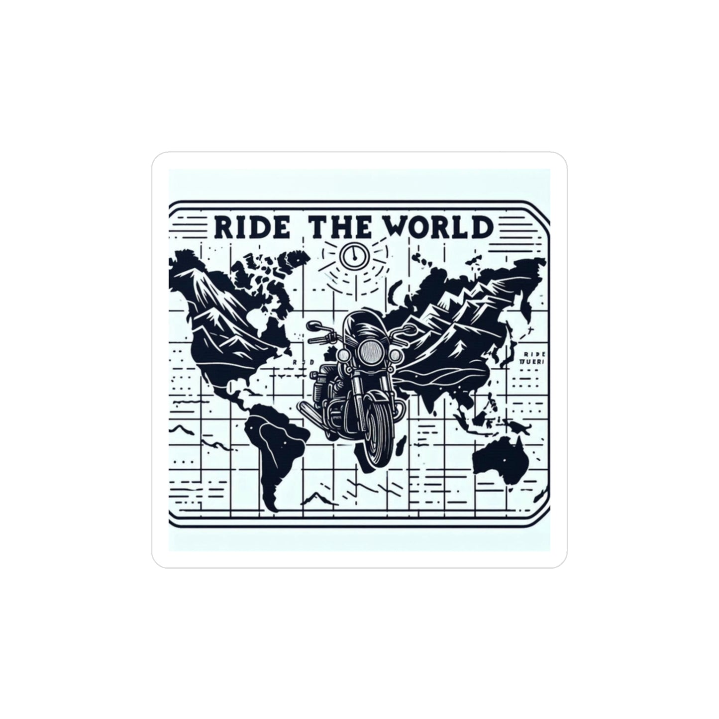 Ride the World Motorcycle Map Vinyl Decal