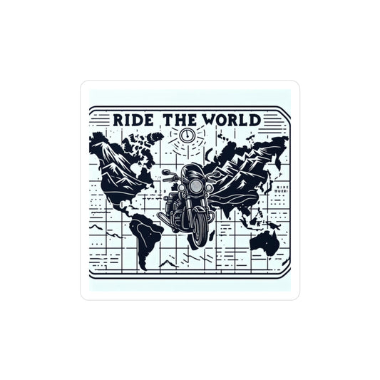 Ride the World Motorcycle Map Vinyl Decal