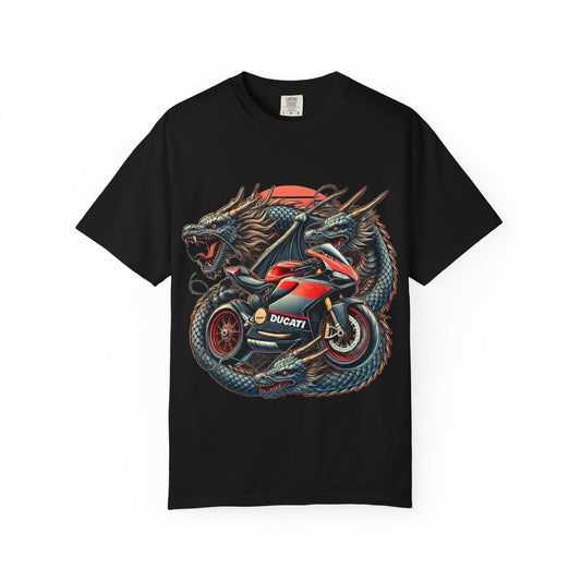 Ducati vs. Dragons – Panigale V4 Inspired Outlaw Biker T-Shirt