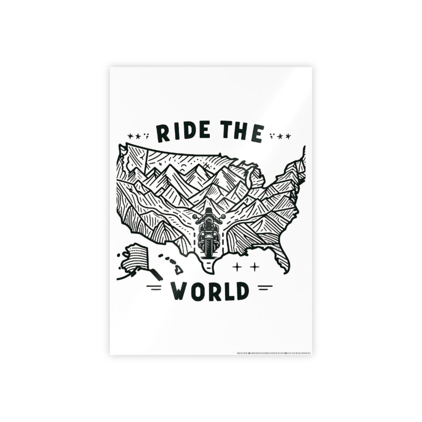 Ride the World Motorcycle Map Poster — Gloss Travel Wall Art